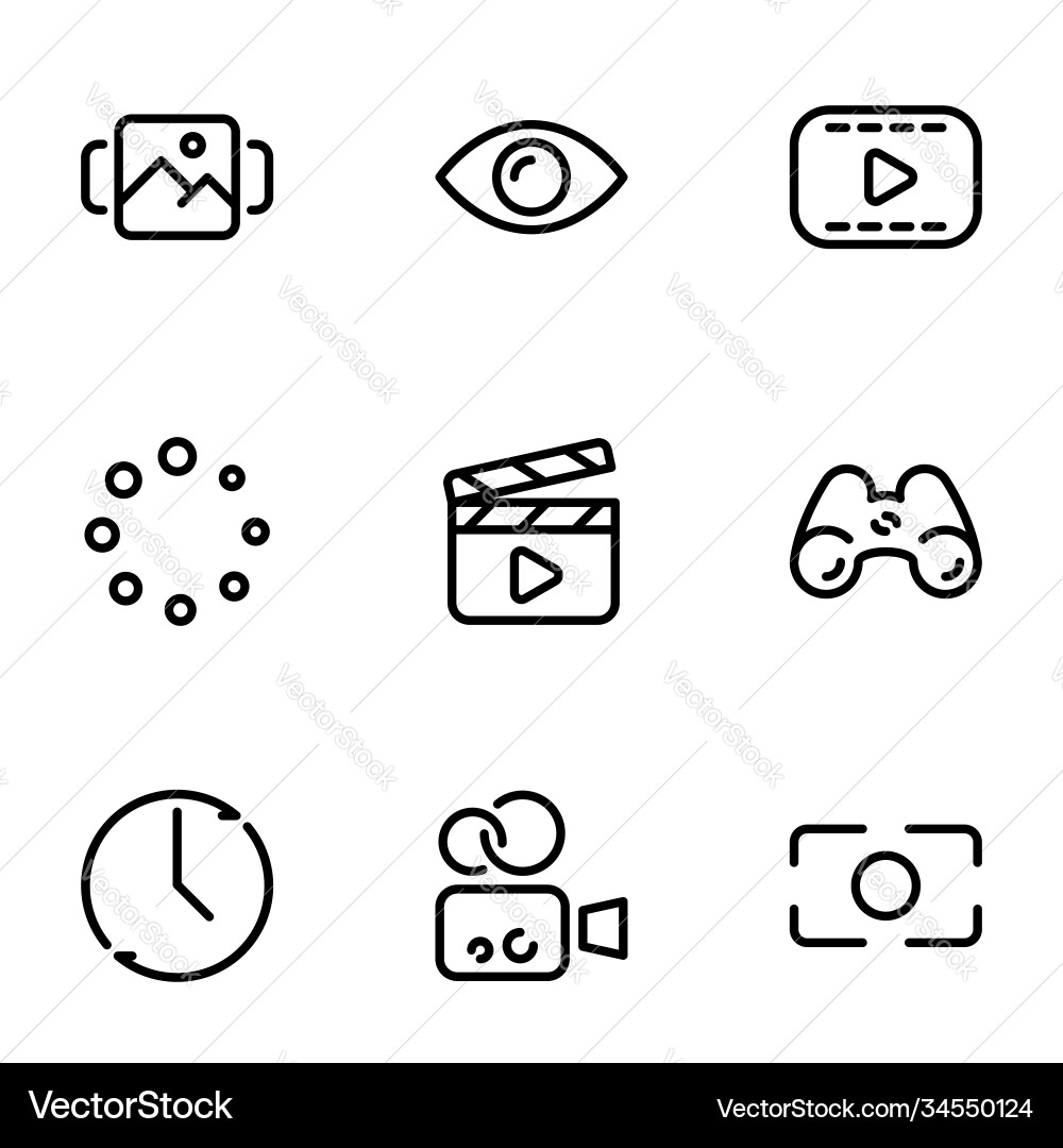 Set icons on a theme viewing and recording Set icons on a theme viewing and recording Vector Image