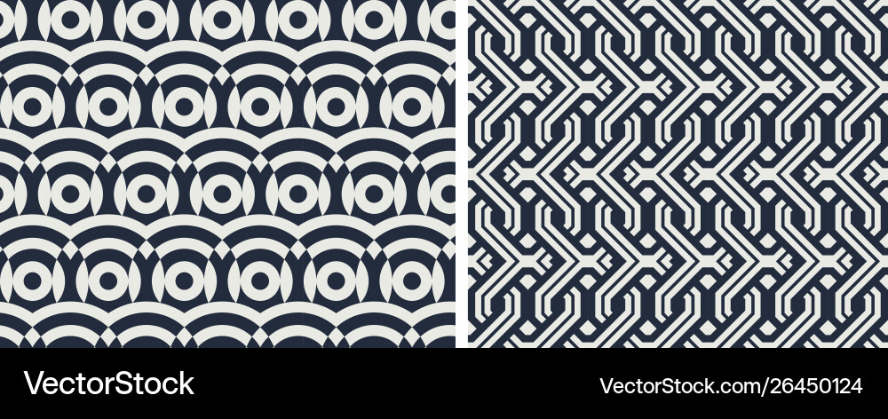 Set seamless patterns abstract geometric Set seamless patterns abstract geometric vector image