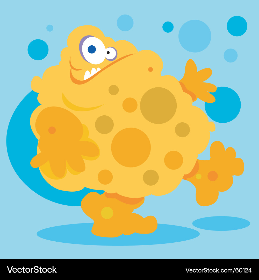 Smiling Blob Monster Vector Image