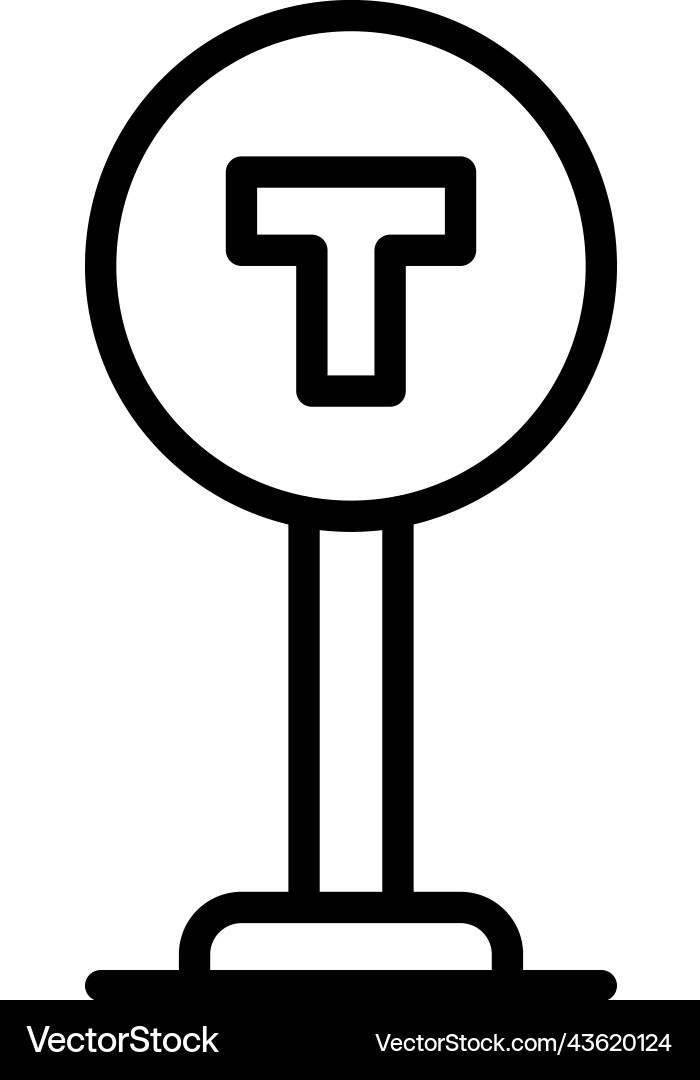 T intersection sign icon location map vector image