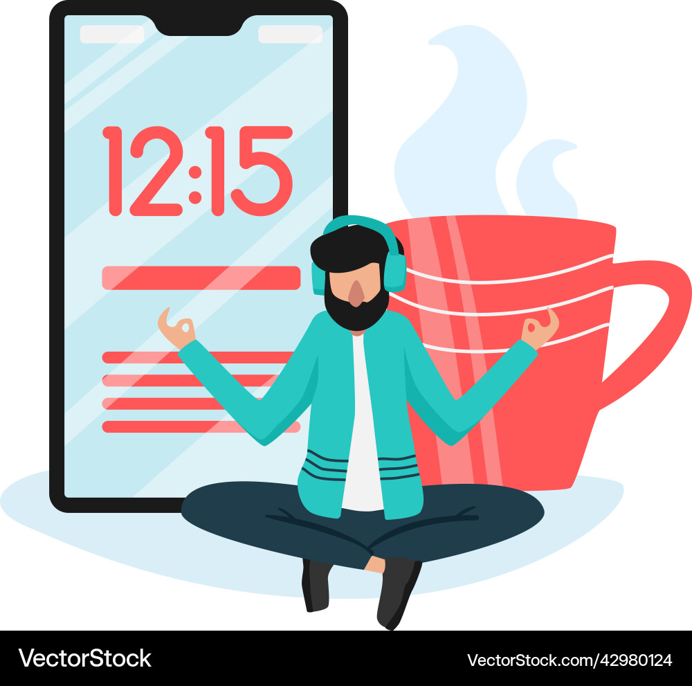 Time management zen composition vector image