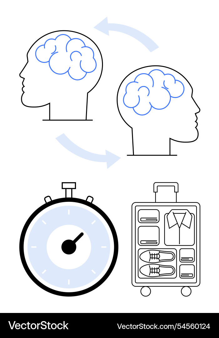 Visualizing brainstorming time management Visualizing brainstorming time management vector image