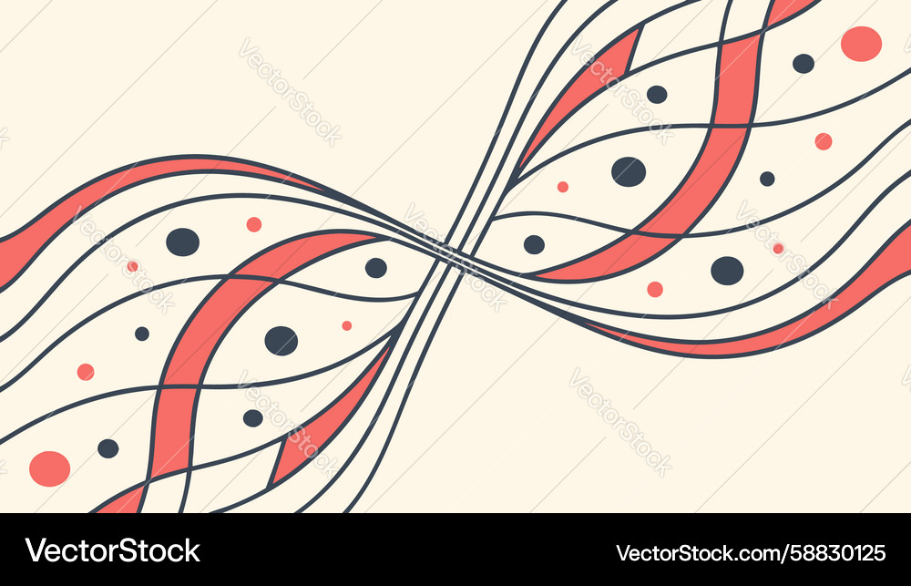 Abstract flowing lines with playful circular Vector Image
