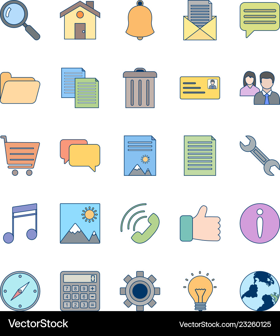 Basic ui icon set Basic ui icon set vector image
