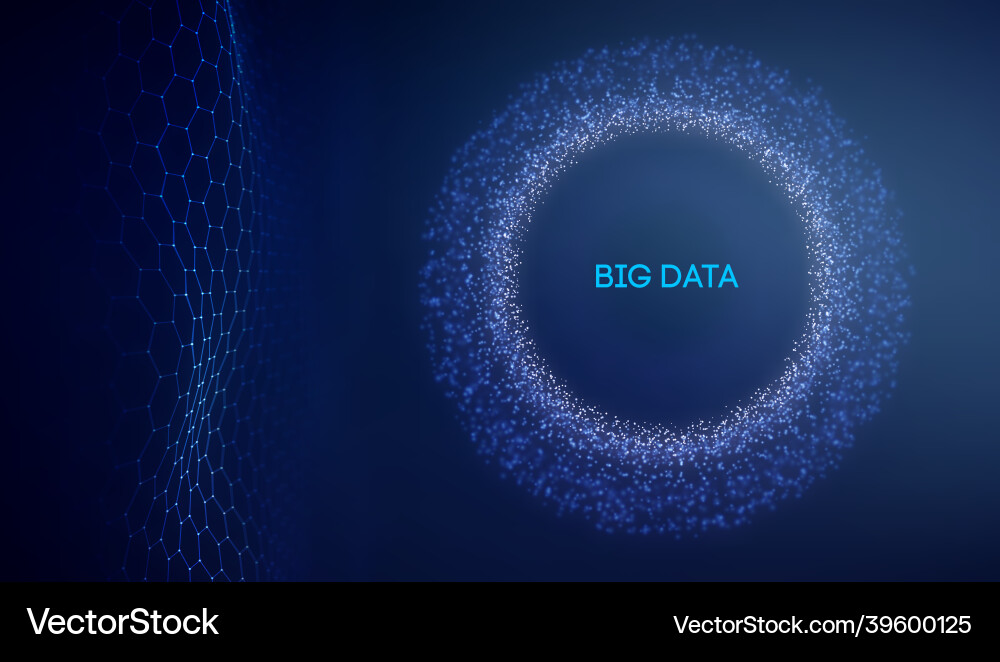 Big data technology background binary code vector image