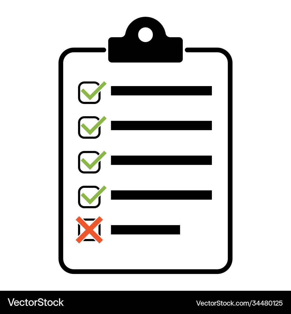 Check list checklist flat web icon isolated Vector Image