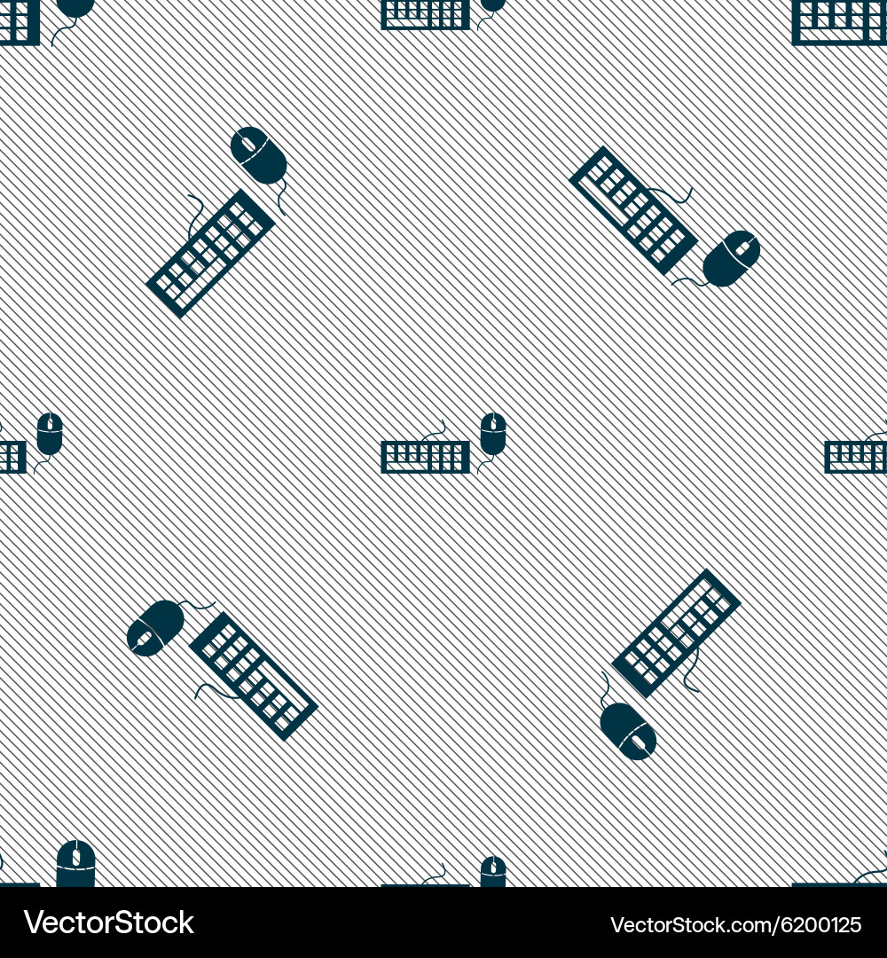 Computer keyboard and mouse icon seamless pattern vector image