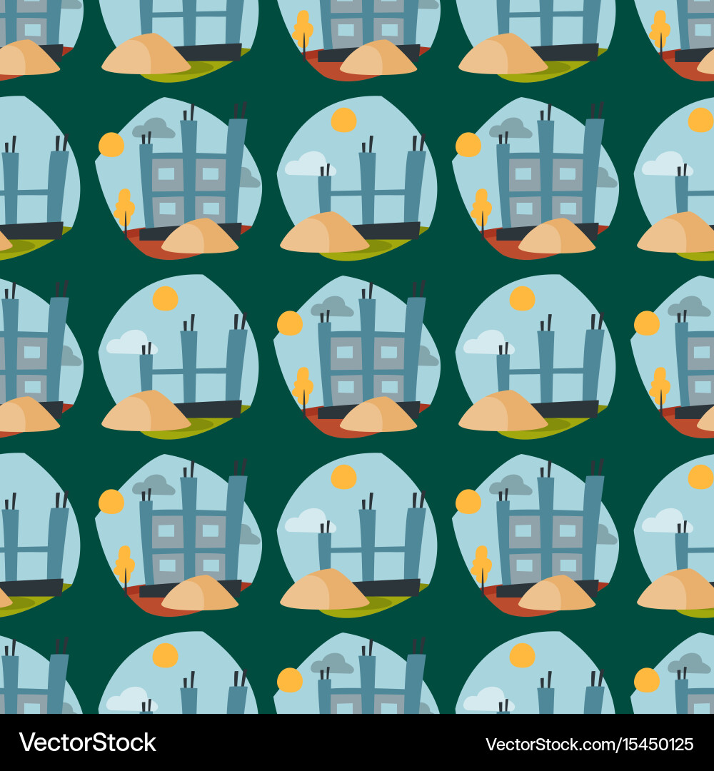Construction site seamless pattern industry Vector Image