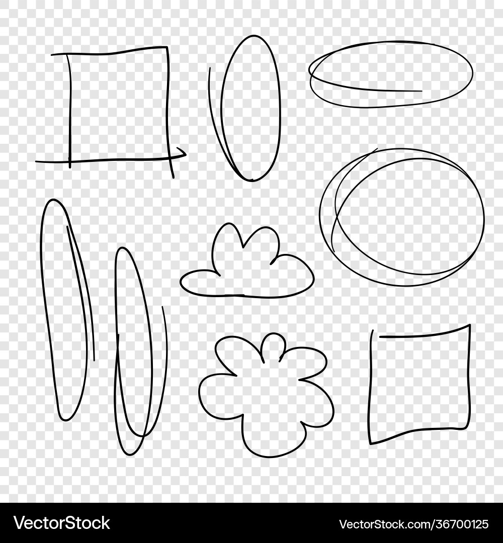 Hand drawn set frame objects for design use vector image
