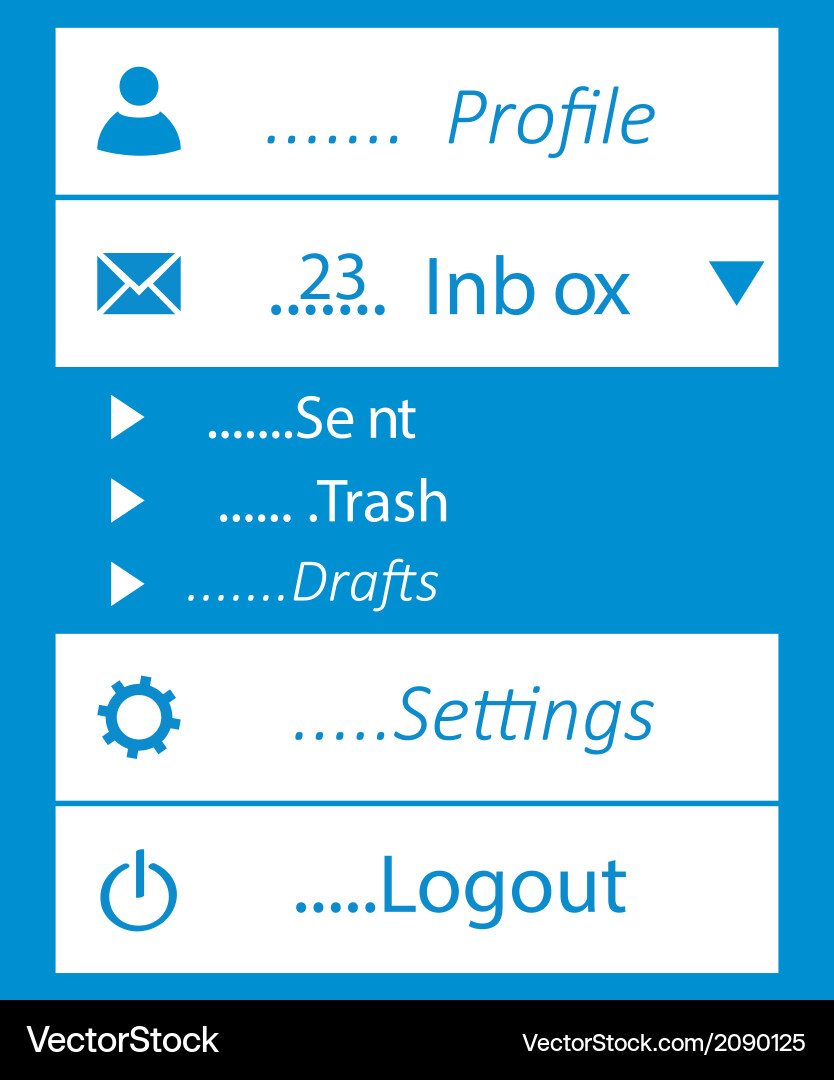 Horizontal menu vector image