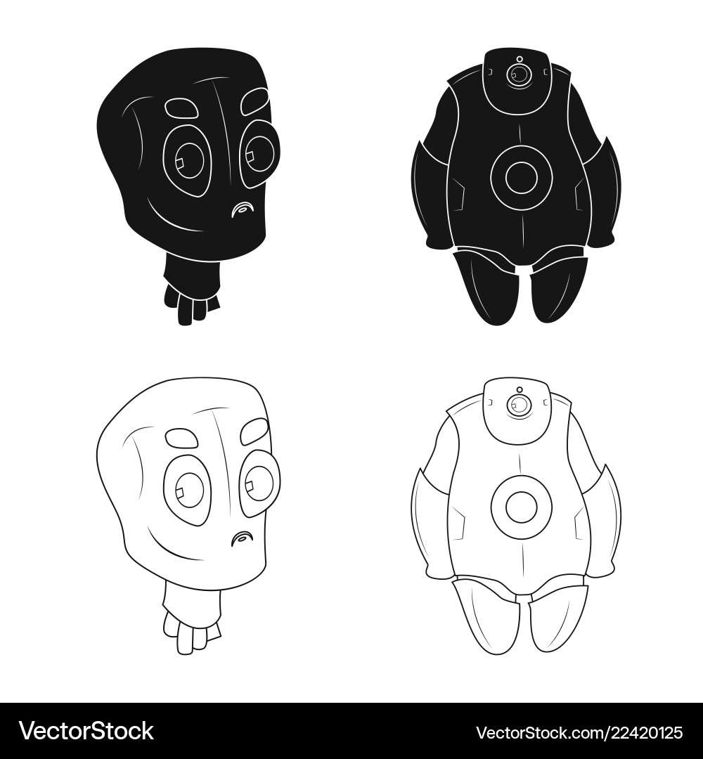 Isolated object of robot and factory icon set Vector Image