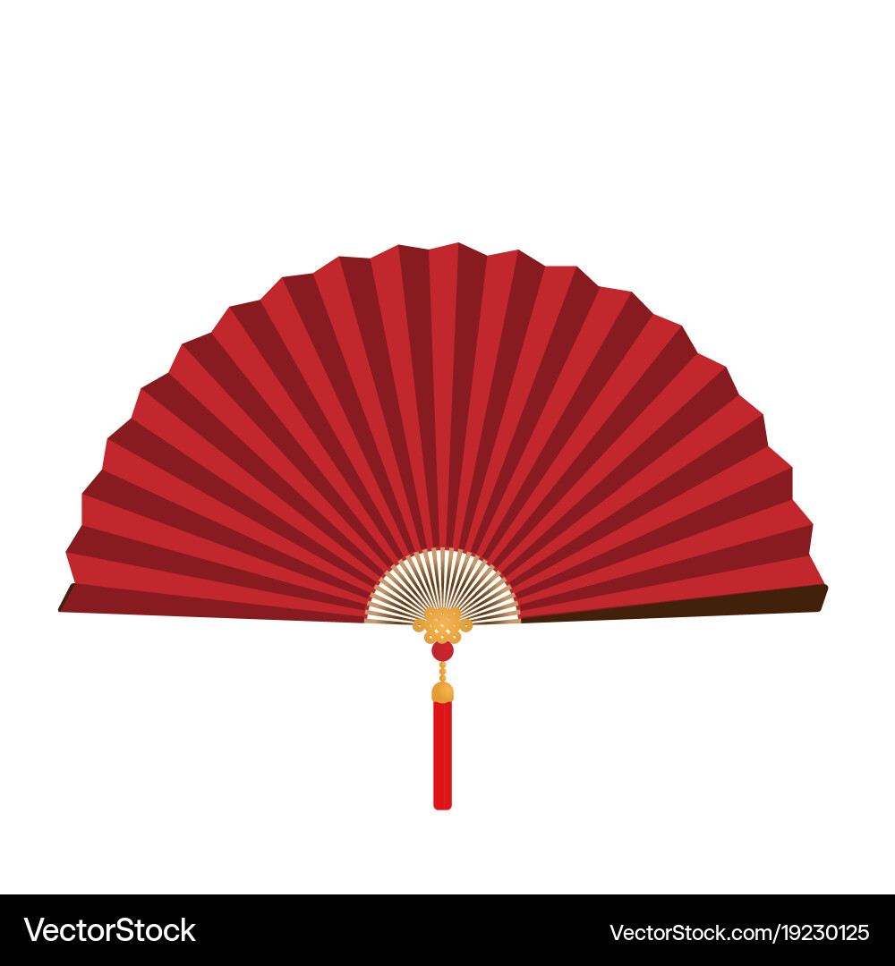 Red Chinese Folding Fan – Royalty-Free Vector | VectorStock, image size:1000x1080
