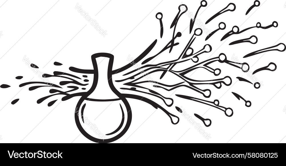 Scientific Data Network Flask Vector Image