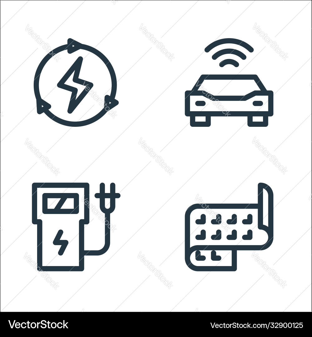 Technology future line icons linear set Vector Image
