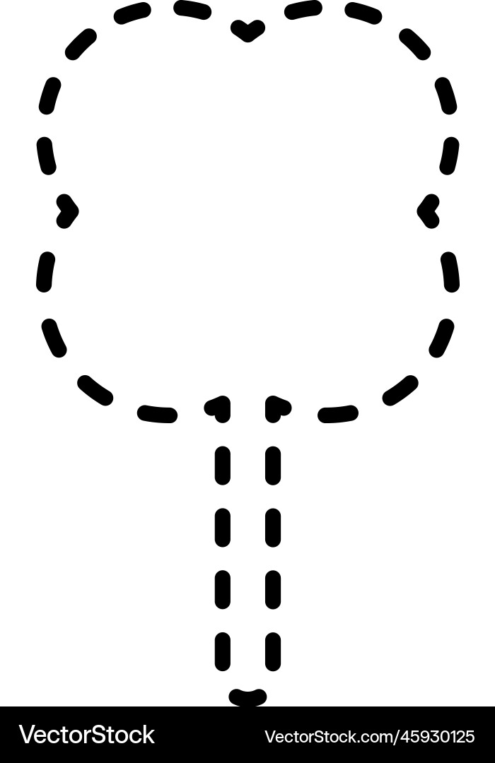 Tracing lines dotted tree outline shape Tracing lines dotted tree outline shape vector image