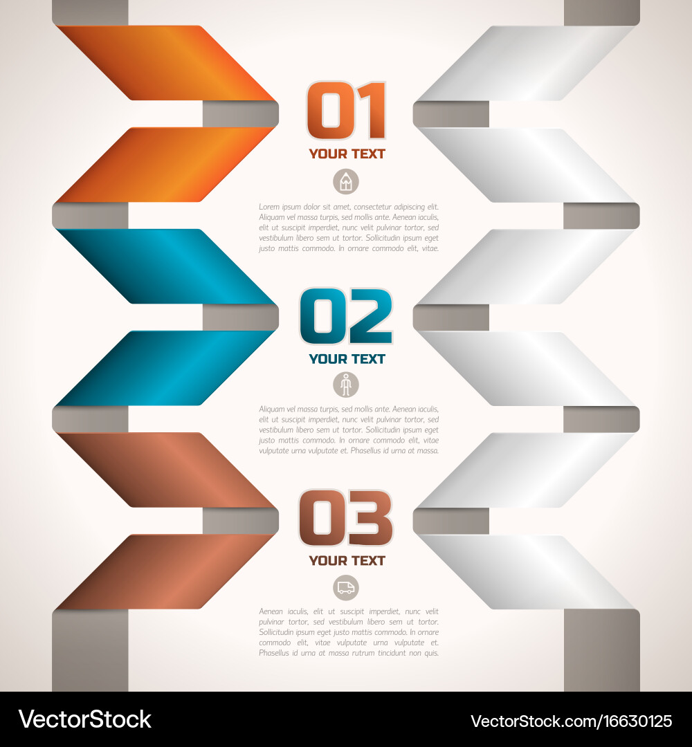 Twisted paper ribbons edging text fields Vector Image