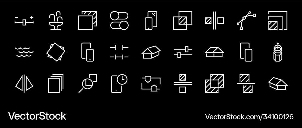 A simple set image editing related line Vector Image