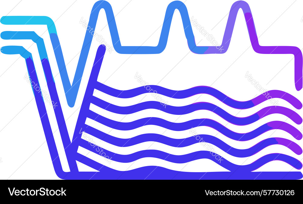 Abstract layered waves dynamic fluid pattern vector image