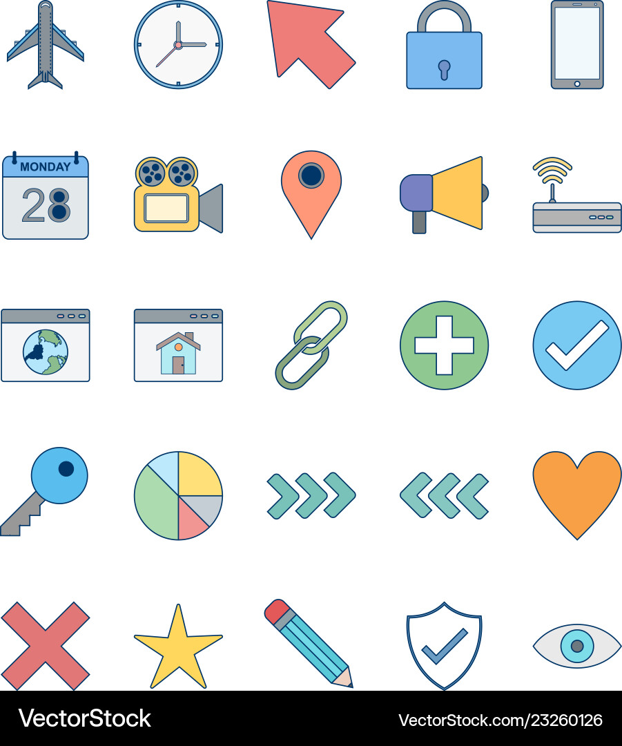 Basic ui icon set Basic ui icon set vector image