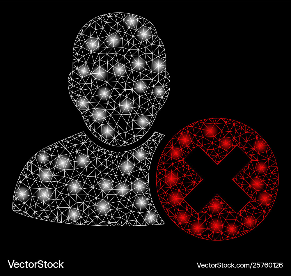 Bright mesh 2d delete user with flare spots Bright mesh 2d delete user with flare spots vector image