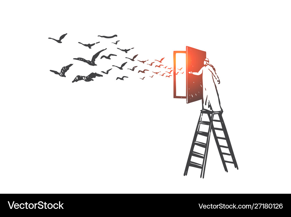 Creative Ascent: Business & Freedom Vector Image