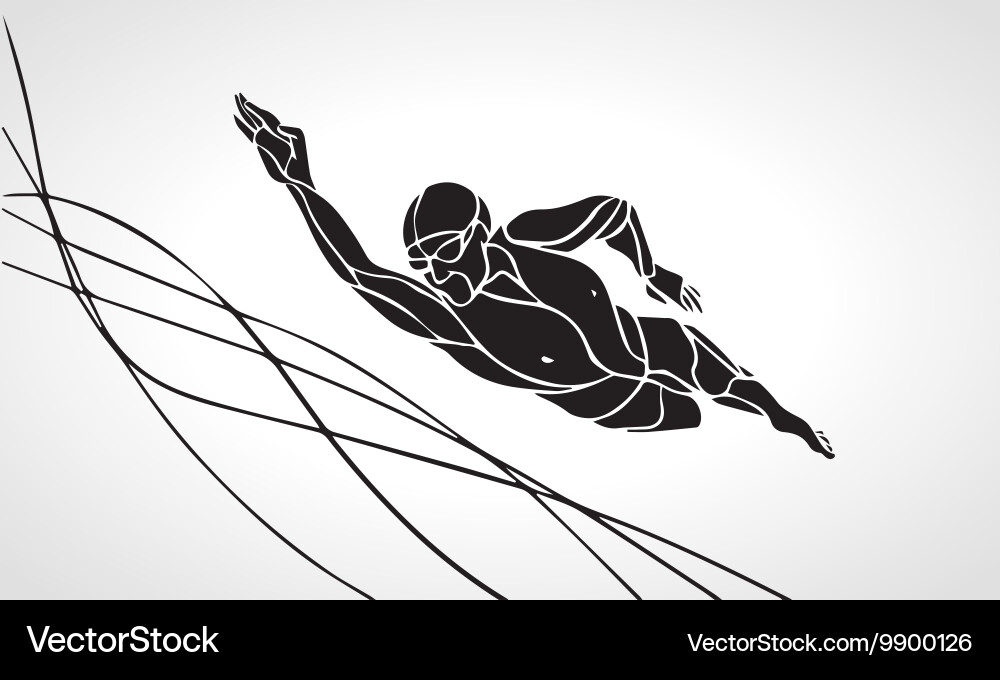Freestyle Swimmer Silhouette vector image