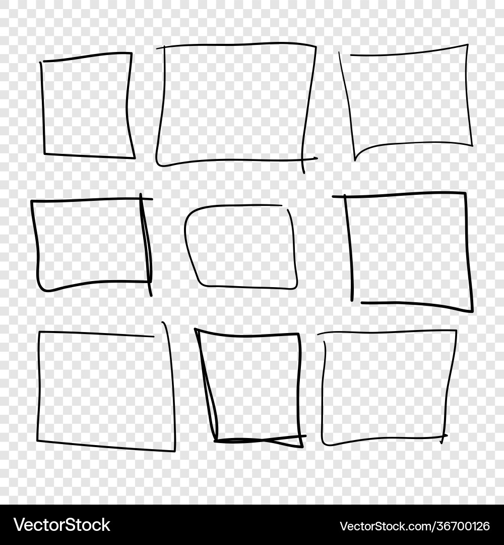 Hand drawn set objects for design use black vector image