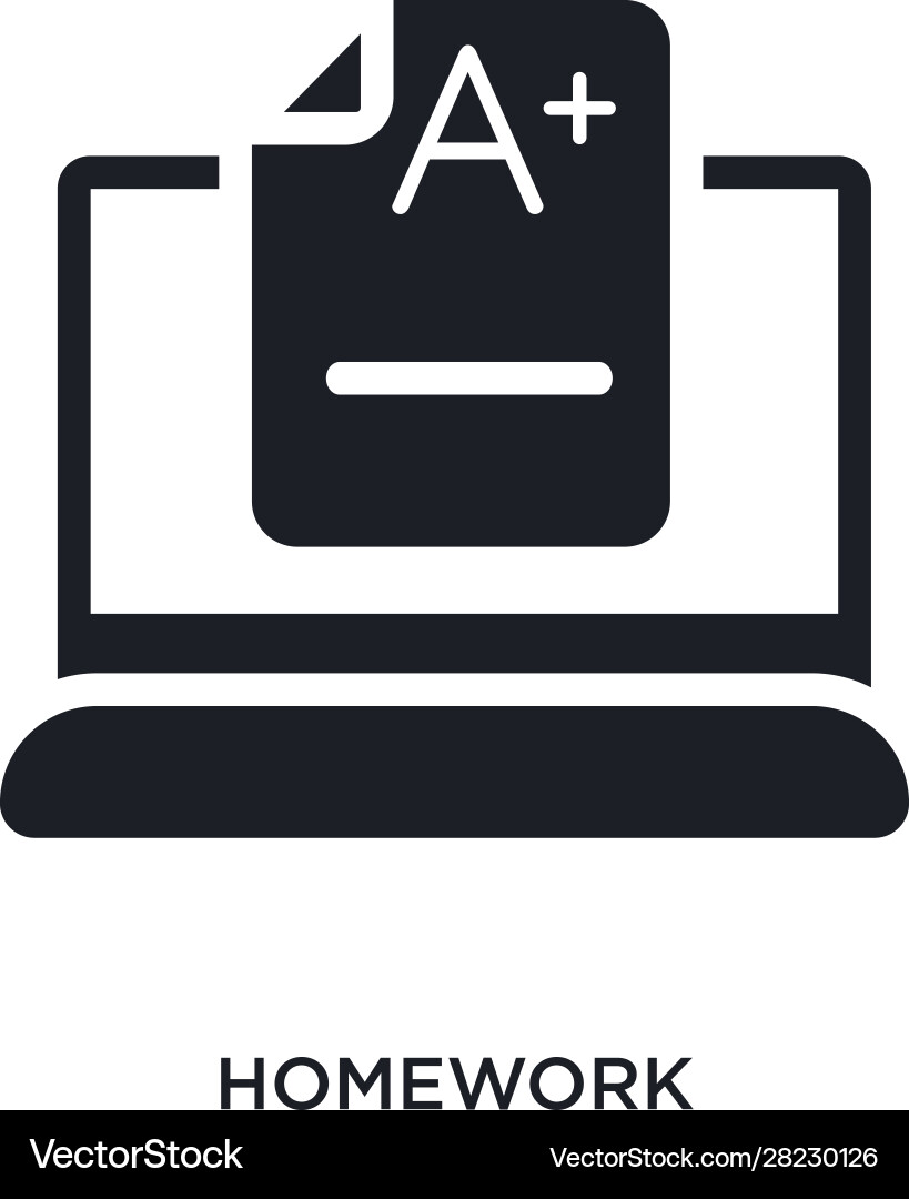 Homework isolated icon simple element from Homework isolated icon simple element from vector image