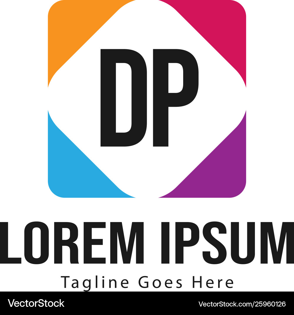 Initial dp logo template with modern frame Initial dp logo template with modern frame vector image