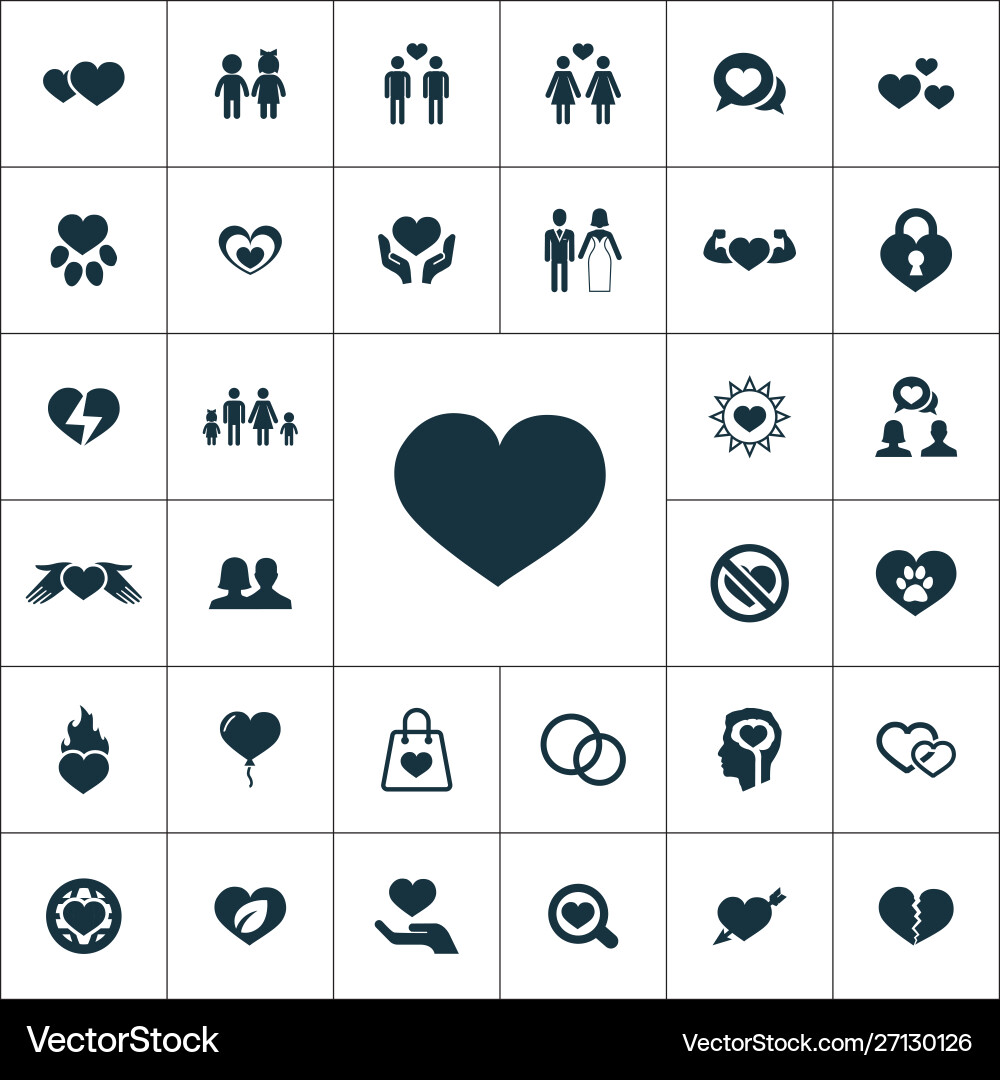 Love icons universal set for web and ui vector image