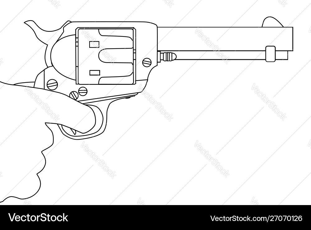 Pulling the trigger sketch Pulling the trigger sketch Vector Image