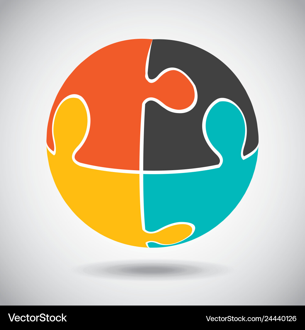 Puzzle assembling design vector image