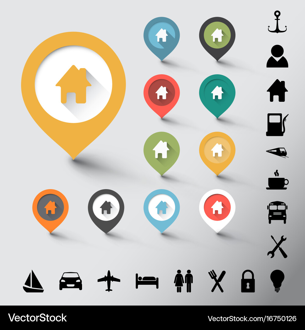 Retro Color Pointer Icons vector image