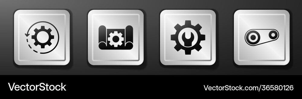 Set gear and arrows as workflow graphing paper Set gear and arrows as workflow graphing paper Vector Image