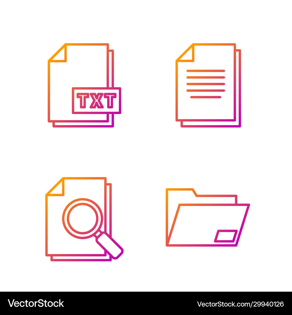 Set line document folder with search Set line document folder with search vector image
