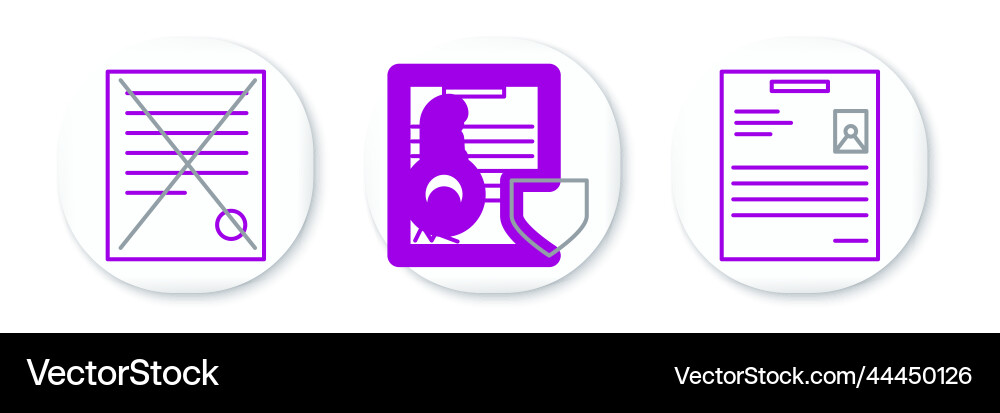 Set line personal document delete file Set line personal document delete file vector image