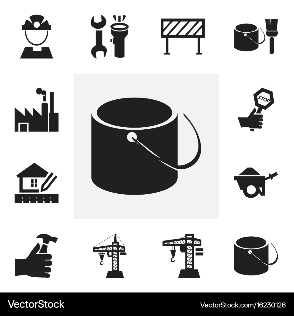 Set of 12 editable structure icons includes Vector Image