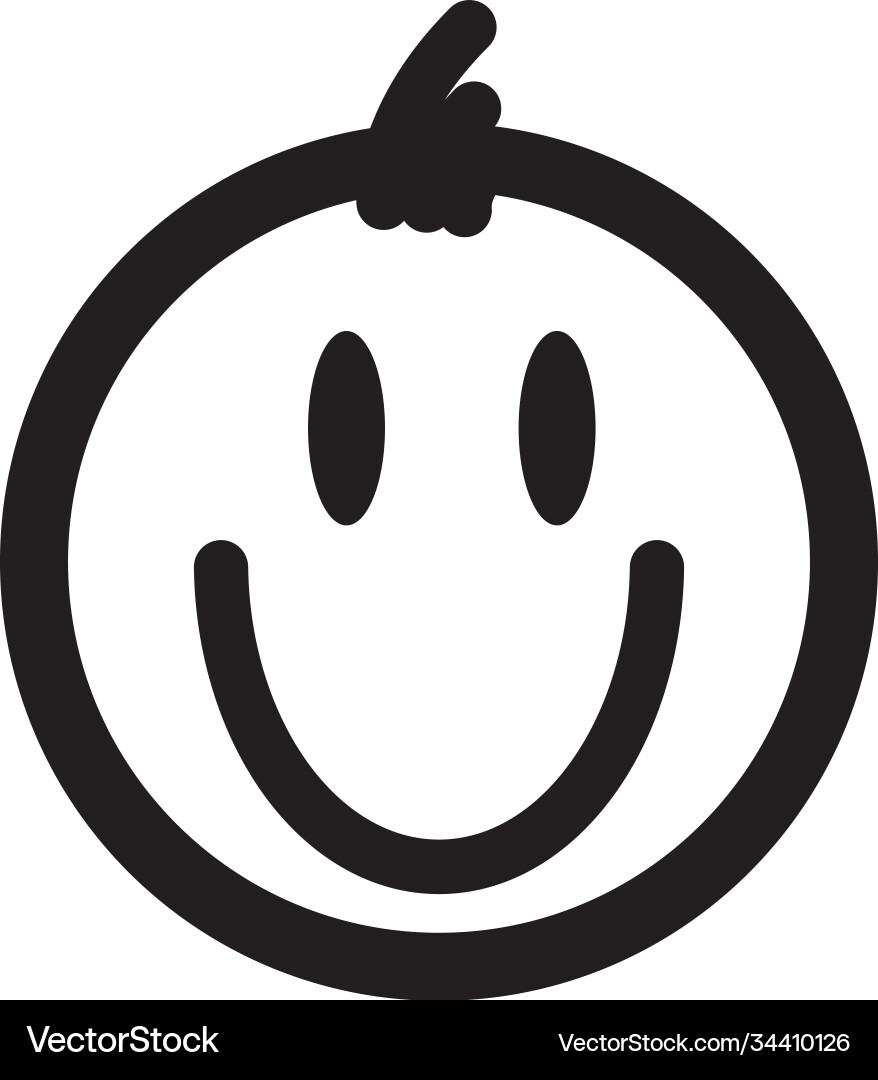 Smiley happy face with funny bangs – Royalty-Free Vector | VectorStock, image size:878x1080