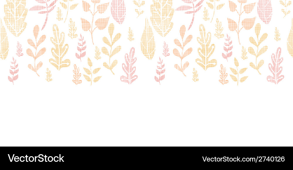 Textile textured fall leaves horizontal seamless Vector Image