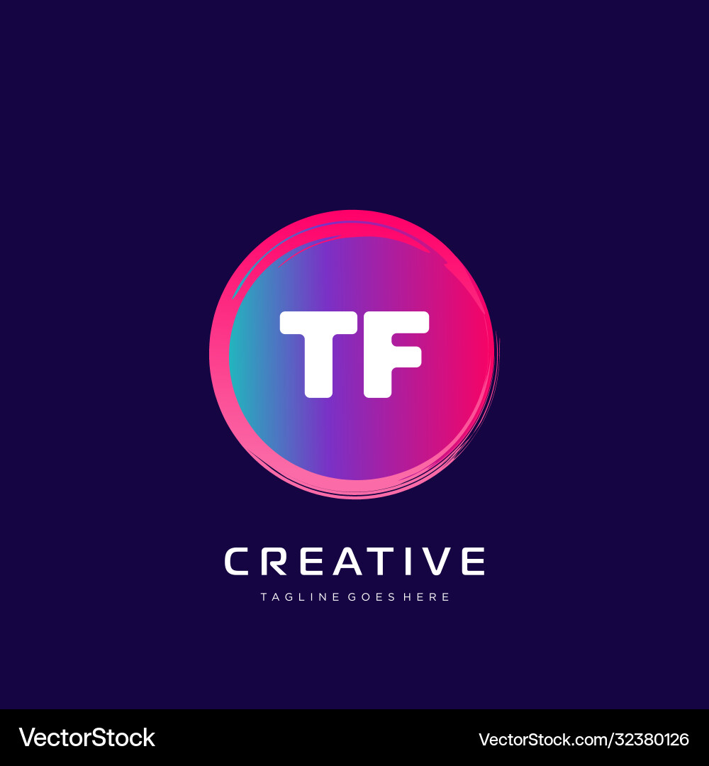Tf initial logo with colorful template Vector Image