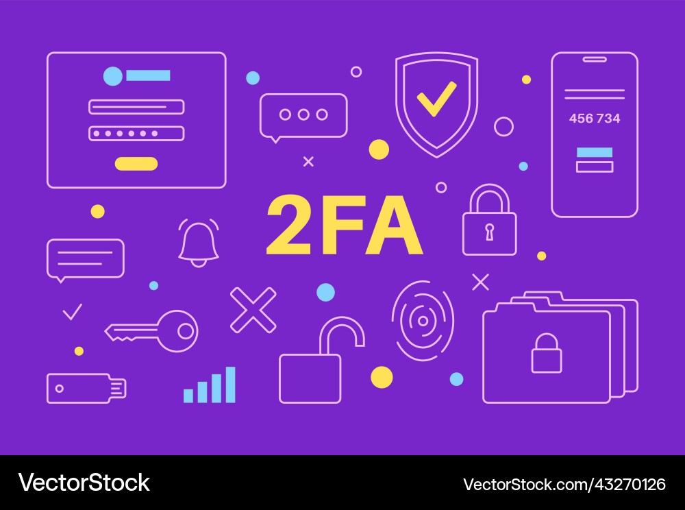 Two factor authentication Two factor authentication vector image