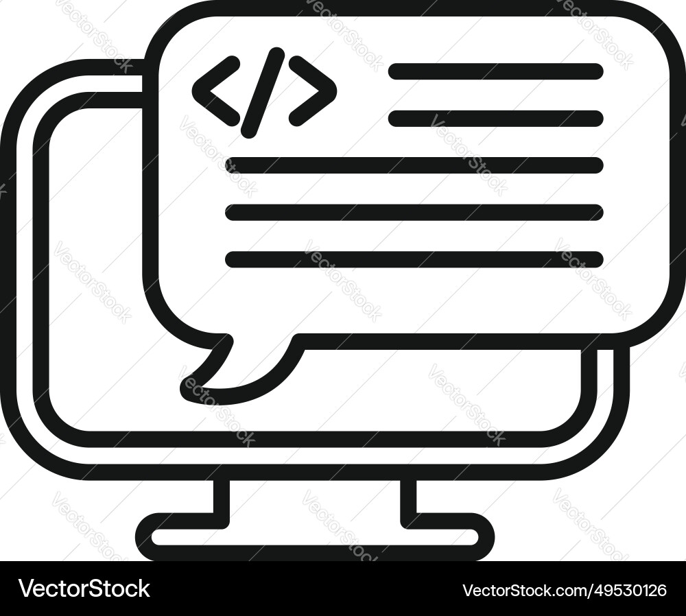 Web api code icon outline internet server Web api code icon outline internet server vector image