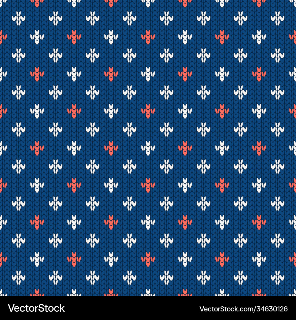 Winter knitted seamless pattern with dots Winter knitted seamless pattern with dots vector image