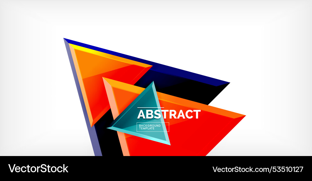 Abstract background - colorful triangles with 3d Abstract background - colorful triangles with 3d Vector Image