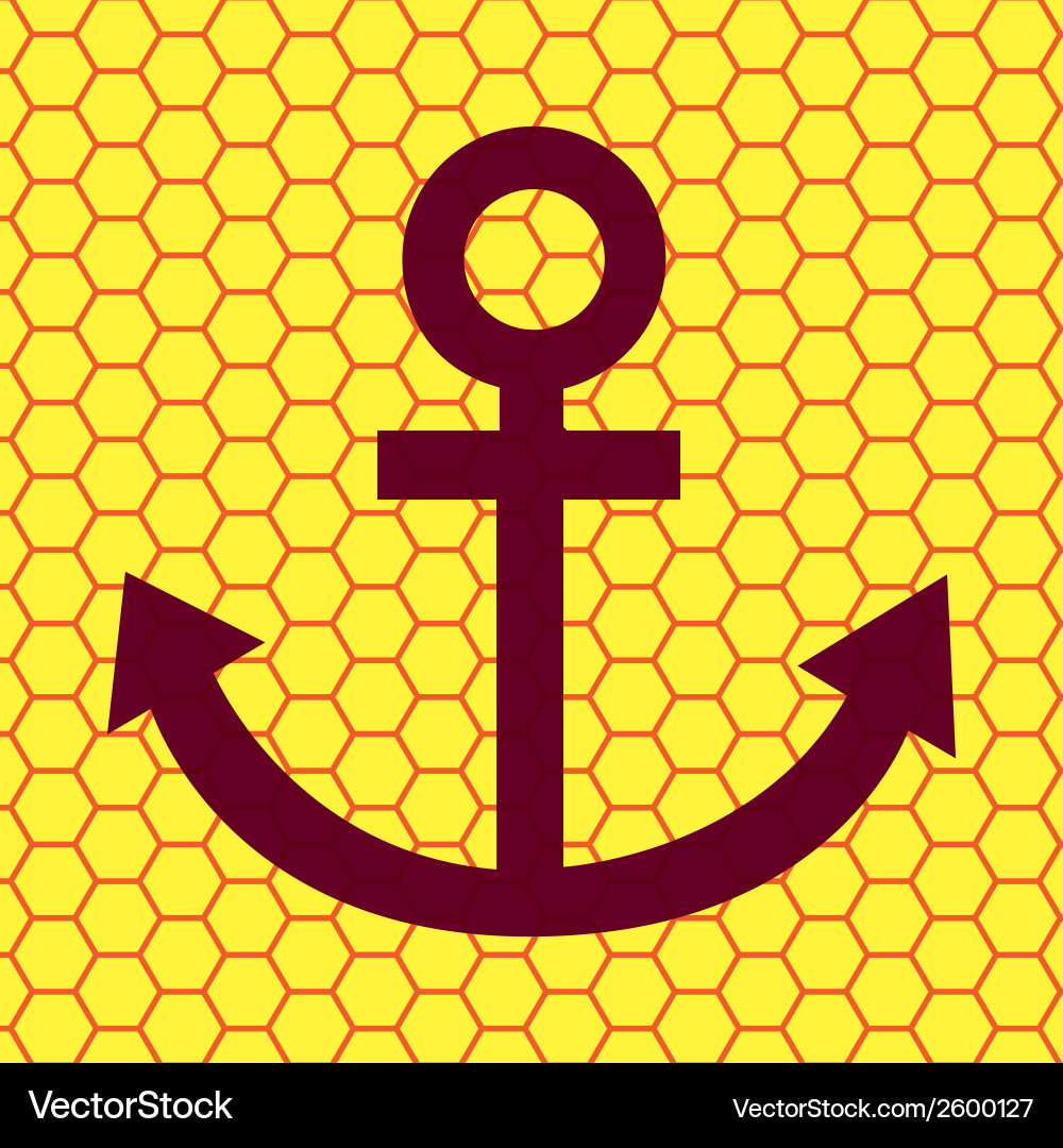 Anchor flat modern web button and space for your Vector Image