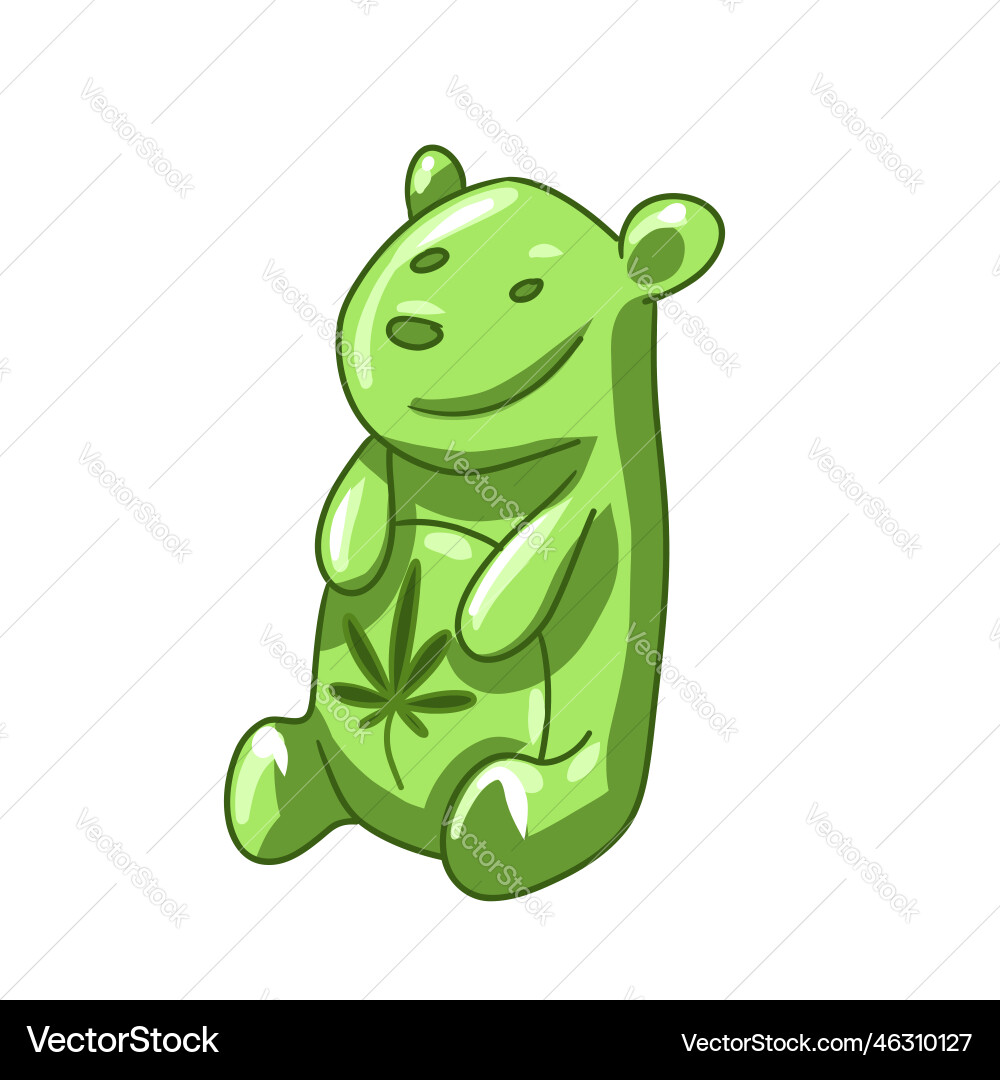 Bag with marmalade cannabis vector image