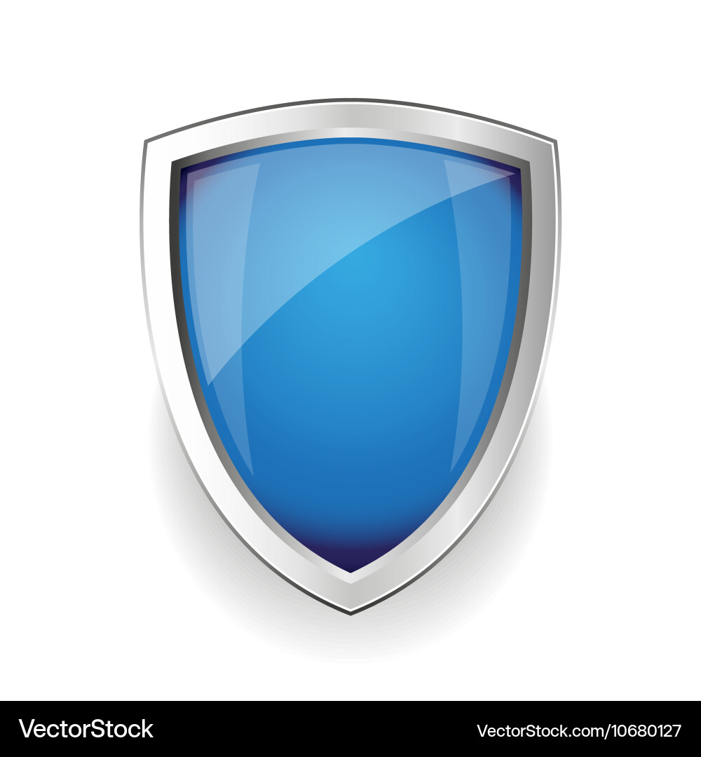 Blue Empty Shield Icon Royalty Free Vector Image