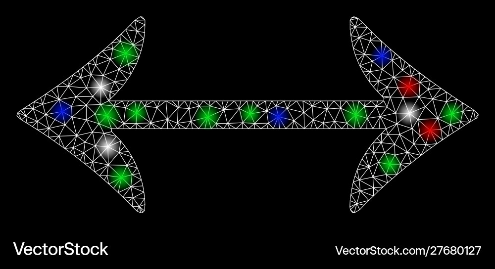 Bright mesh network swap horizontally with flare Vector Image