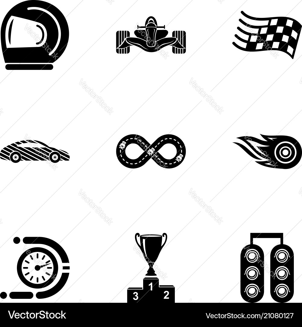 Chauffeur icons set simple style Chauffeur icons set simple style vector image