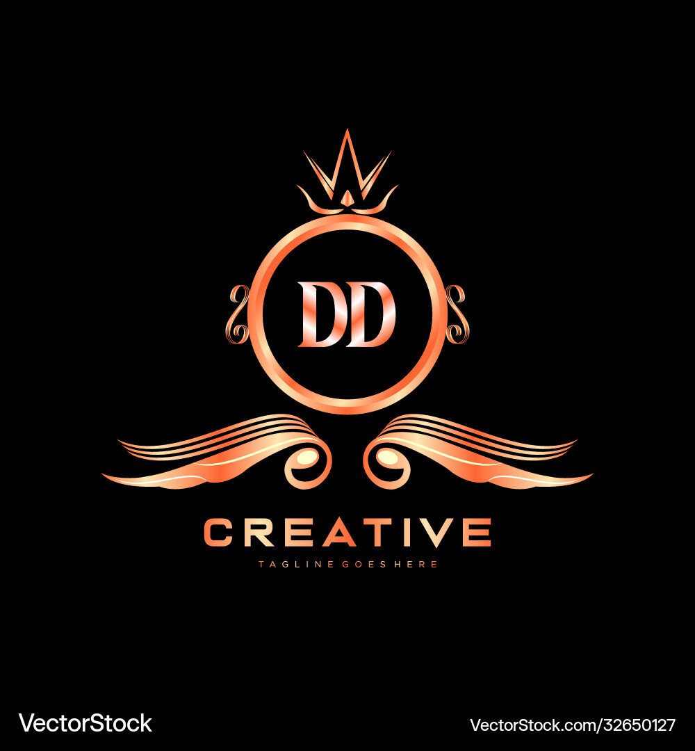 Dd initial logo with colorful circle template Vector Image